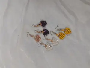Cute Multicoloured Beaded Heart Earrings