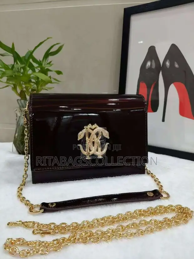 Roberto Cavalli Babban Jaka - Zinare Patent Leather - 1