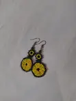 Sallalliyar kunne masu launin kasa na sunflower da aka yi da beads - 1