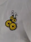 Sallalliyar kunne masu launin kasa na sunflower da aka yi da beads - 2