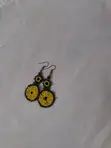 Sallalliyar kunne masu launin kasa na sunflower da aka yi da beads - 4