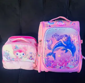 2-in-1 Pink Lunch Box da Jakar Makaranta ga Yara Mata