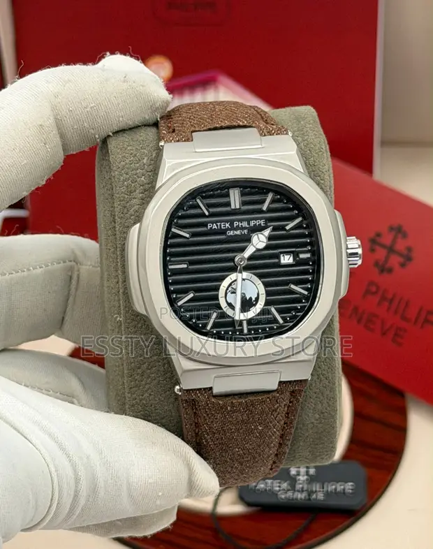 Patek Philippe Luxury Leather Watch with Clasp Buckle - 1