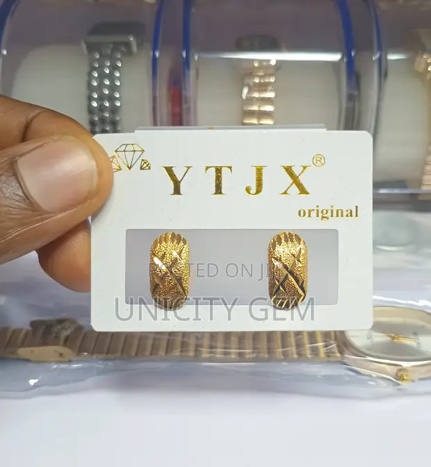 Simple Gold Replica Stud Earrings - 1