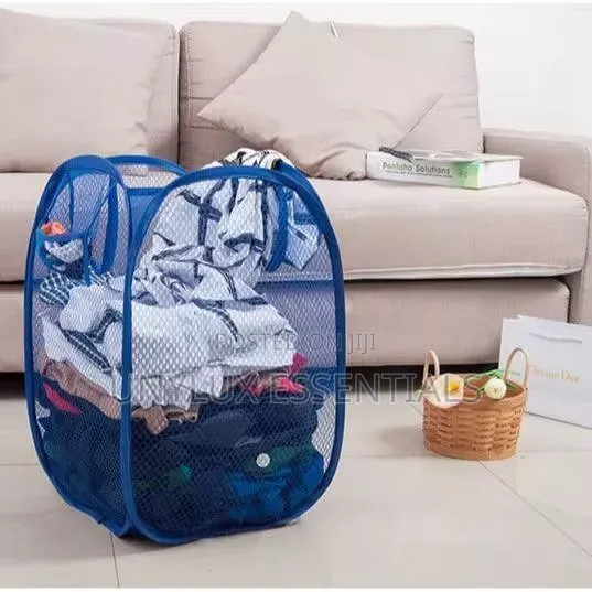 Foldable Color Mesh Laundry Basket - 1