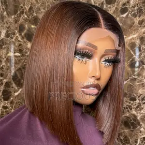 2x6 Honey Brown Bonestraight Bob Wig - 8 Inches