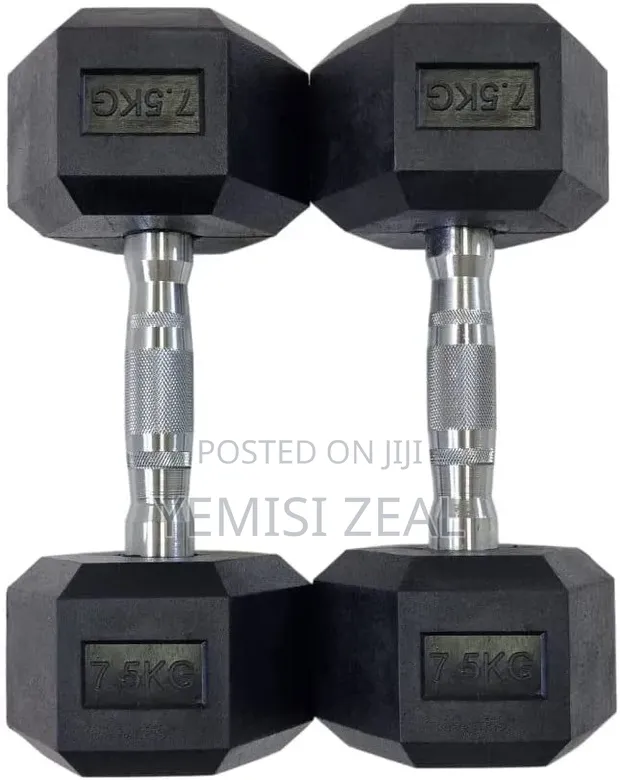 Supermax Pro 7.5KG Hex Dumbbell Pair Set - 1