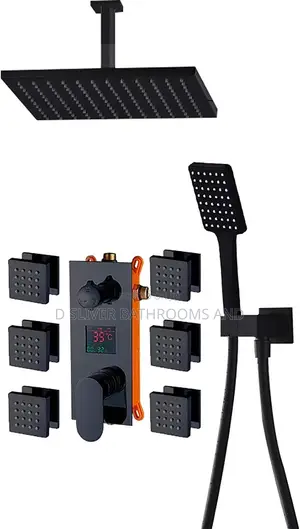 Sweethome Black Smart Thermostatic Shower Set
