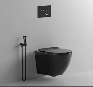 Black Wall Hung Water Closet with Soft Close Seat