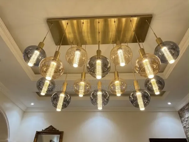Modern Rectangular Cluster Pendant Chandelier - 1