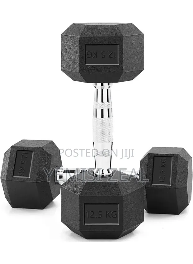 Bodyfit 12.5kg Hex Dumbbell Pair Set (25kg Gaba Daya) - 1