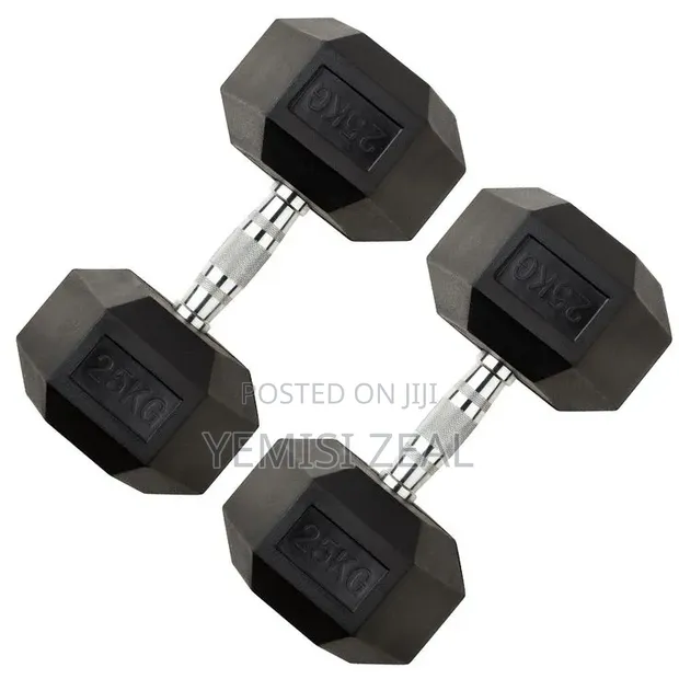 American Fitness 25KG Hex Dumbbell Pair Set - 1