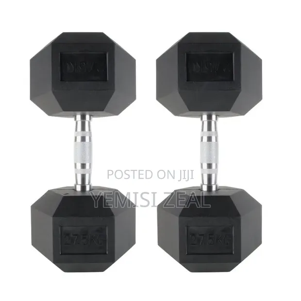 Supermax Pro 27.5KG Hex Dumbbell Pair Set - 1