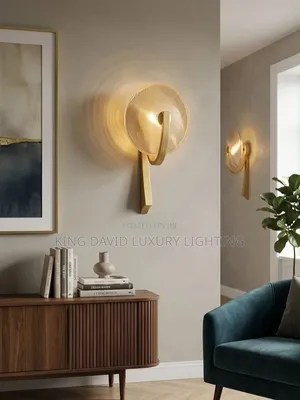 Modern Gold Ribbed Glass Wall Sconce