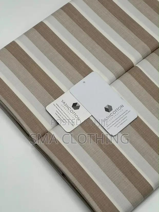 Royal Camel Stripes Fabric - 1
