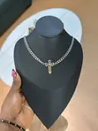 Unisex Gothic Cross Necklace - Bakin Karfe - Azurfa - 2