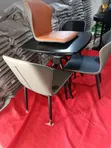 Modern Compact 4-Seater Dining Set - Black Tabletop - 2