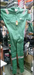 Green Safety Coveralls with Reflective Strips - 2