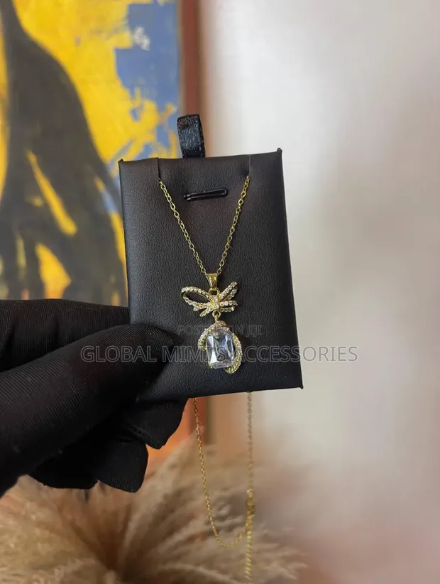 Gold X Zirconia Pendant Necklace - Non-Tarnish - 1