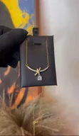 Gold X Zirconia Pendant Necklace - Non-Tarnish - 2