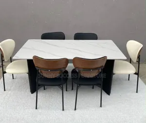 White Marble Top Dining Table with 6 Seaters