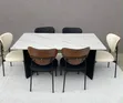 White Marble Top Dining Table with 6 Seaters - 1