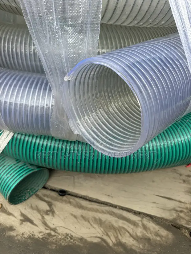 6" Industrial Suction Discharge Transparent Wire Hose - 1