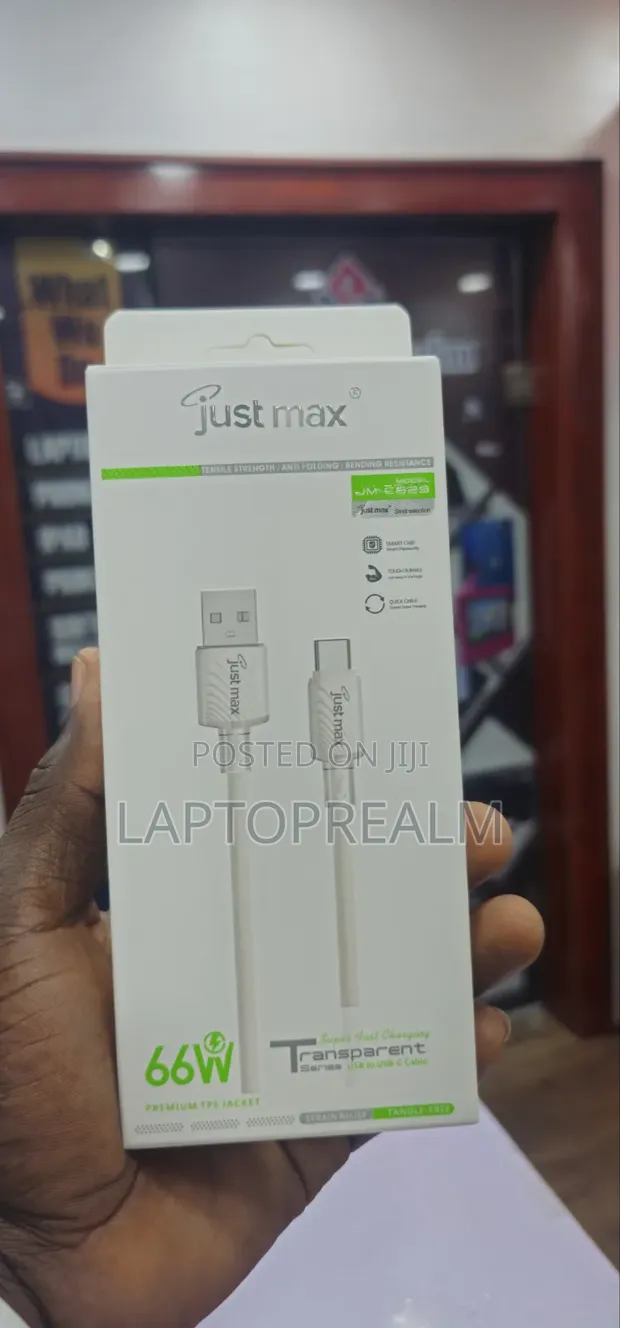 JUST-MAX USB to Type-C Fast Charging Cable (66W) - 1