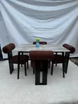 Home Interiors Marble Top Dining Table with 4 Seats - 2