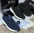 BOSS Men's Breathable Slip-On Sneakers - Black & Blue - 2