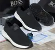 BOSS Men's Breathable Slip-On Sneakers - Black & Blue - 3