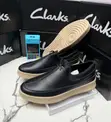 Clarks Men's Black Leather Slip-On Shoes - 4