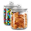 2000ml & 4000ml Glass Cookie Jar With Lid - 2