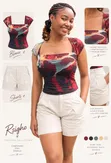 Mata Mesh Blouse da Chinos Cotton Shorts Set - 1