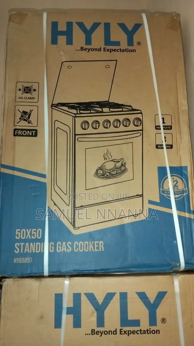 Hyly Standing Gas Cooker 3 Burner 1 Electric with 1 Year Warranty - 1