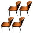Modern Padded Leather Restaurant Dining Chair Set - 2