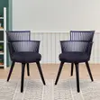 Modern Black Plastic Armchairs with Slatted Backrests - 2