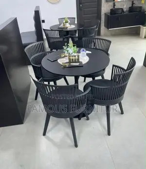 Home Interiors Black Round Dining Table Set with 4 Chairs