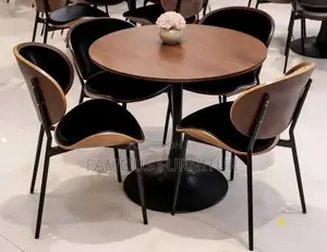 Modern 3-Seater Dining Set - Round Light Wood Table