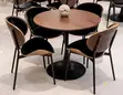 Modern 3-Seater Dining Set - Round Light Wood Table - 1