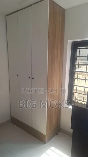 Modern 3-Door Wardrobe - White & Wood Finish
