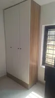 Modern 3-Door Wardrobe - White & Wood Finish - 1