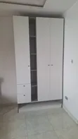 Modern 3-Door Wardrobe - White & Wood Finish - 2