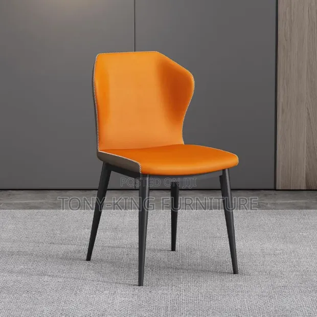 Modern Imported Padded Leather Dining Chair - 1