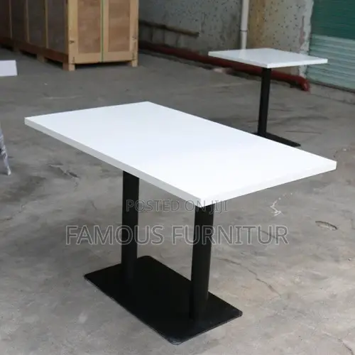 Quality Rectangular Restaurant Wooden Table with Metal Legs - 1