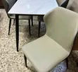 Modern Rectangular White Marble-Top Dining Table Set (4 kujerun zama) - 2