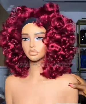 Wine Color Bounce Band Wig
