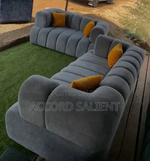7 Seater Designer Sofa Set with Pillows - 1