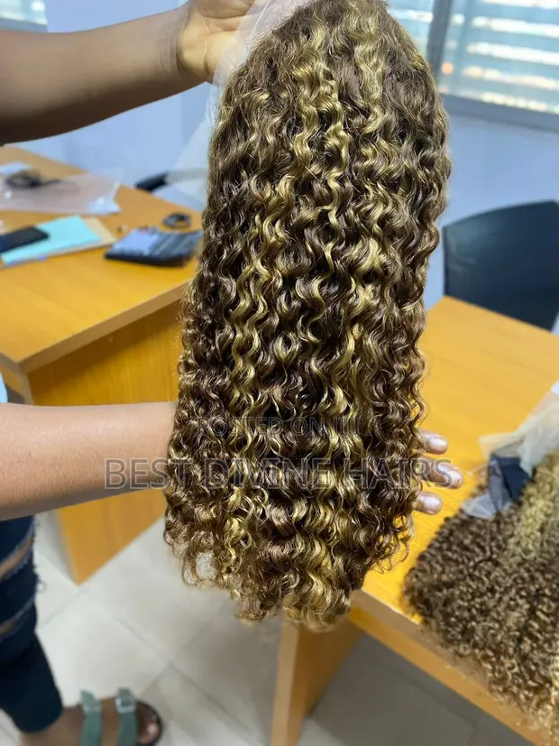 16" Full Frontal Jerry Curls Wig - Human Hair - 1