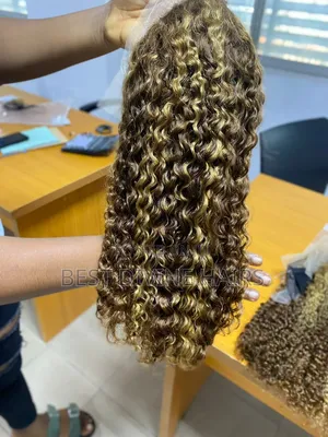 16" Full Frontal Jerry Curls Wig - Human Hair